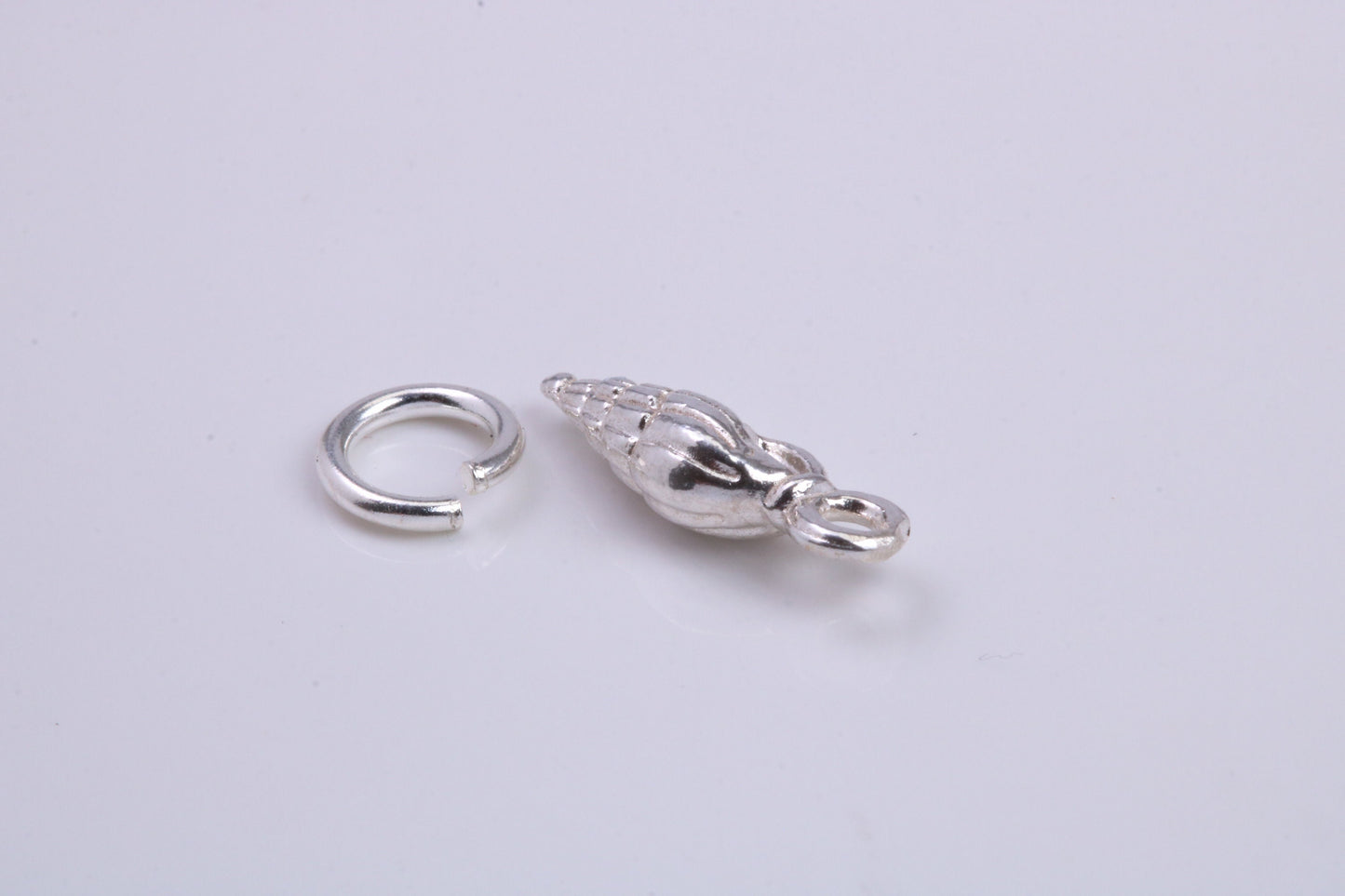 Sea Shell Charm, Traditional Charm, Made from Solid 925 Grade Sterling Silver, Complete with Attachment Link