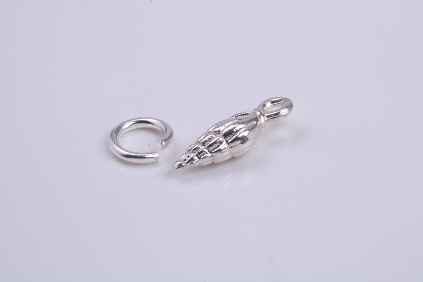 Sea Shell Charm, Traditional Charm, Made from Solid 925 Grade Sterling Silver, Complete with Attachment Link