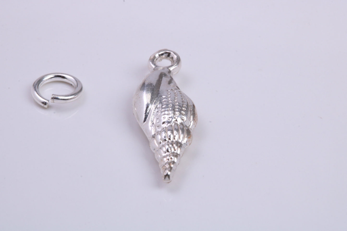 Sea Shell Charm, Traditional Charm, Made from Solid 925 Grade Sterling Silver, Complete with Attachment Link