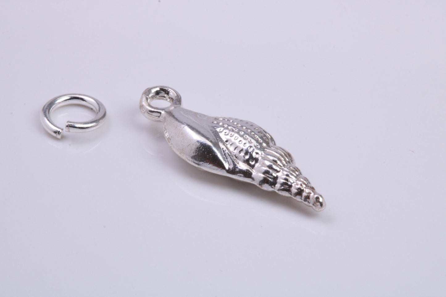 Sea Shell Charm, Traditional Charm, Made from Solid 925 Grade Sterling Silver, Complete with Attachment Link