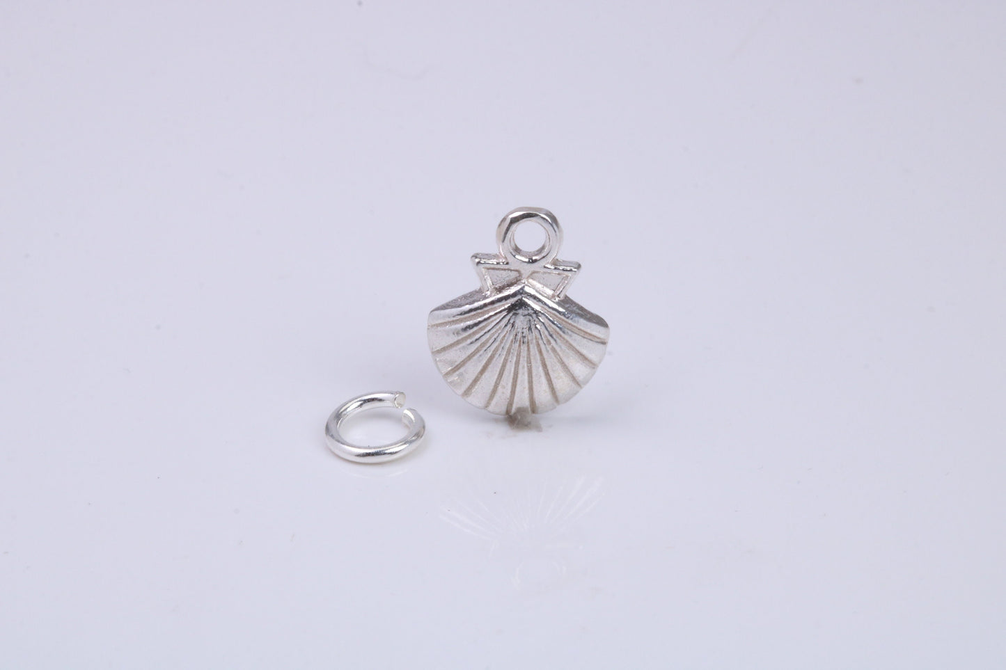 Sea Shell Charm, Traditional Charm, Made from Solid 925 Grade Sterling Silver, Complete with Attachment Link