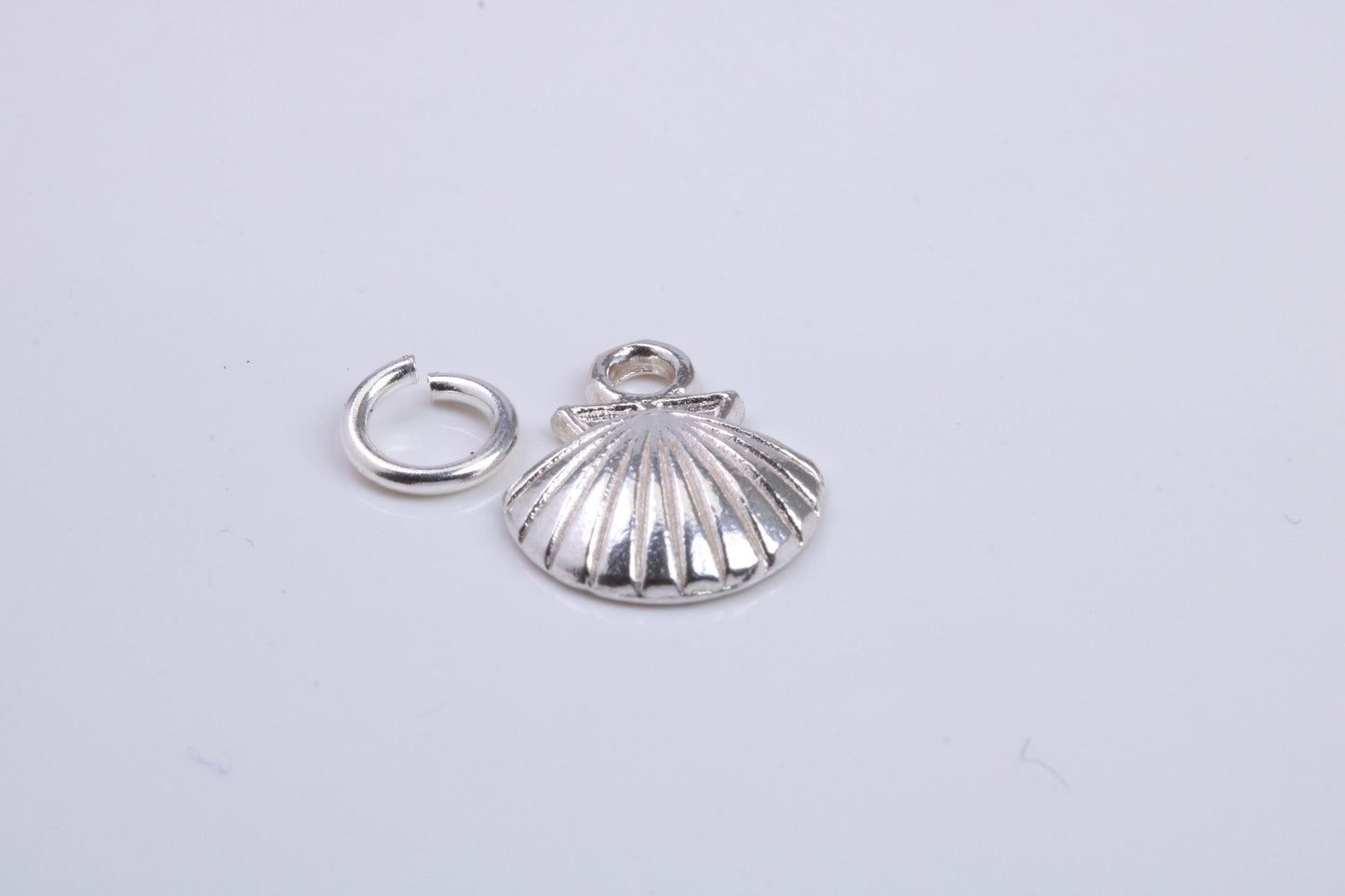Sea Shell Charm, Traditional Charm, Made from Solid 925 Grade Sterling Silver, Complete with Attachment Link