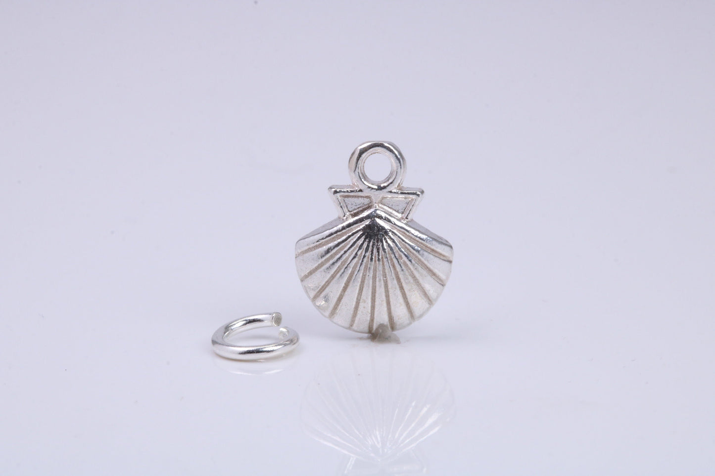 Sea Shell Charm, Traditional Charm, Made from Solid 925 Grade Sterling Silver, Complete with Attachment Link