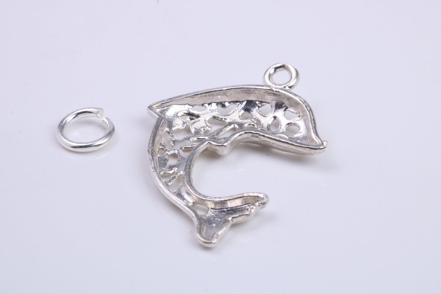Fish Charm, Traditional Charm, Made from Solid 925 Grade Sterling Silver, Complete with Attachment Link