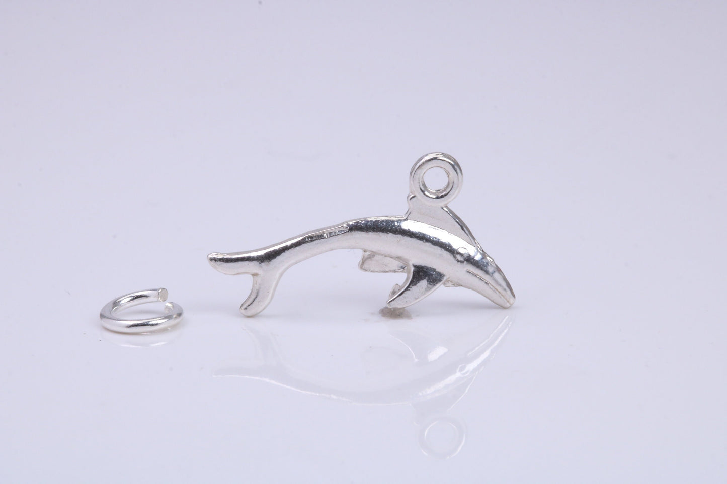 Whale Charm, Traditional Charm, Made from Solid 925 Grade Sterling Silver, Complete with Attachment Link