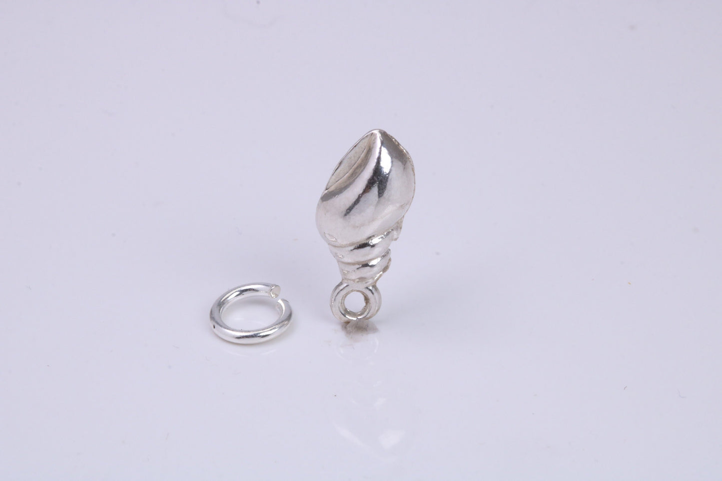 Sea Shell Charm, Traditional Charm, Made from Solid 925 Grade Sterling Silver, Complete with Attachment Link