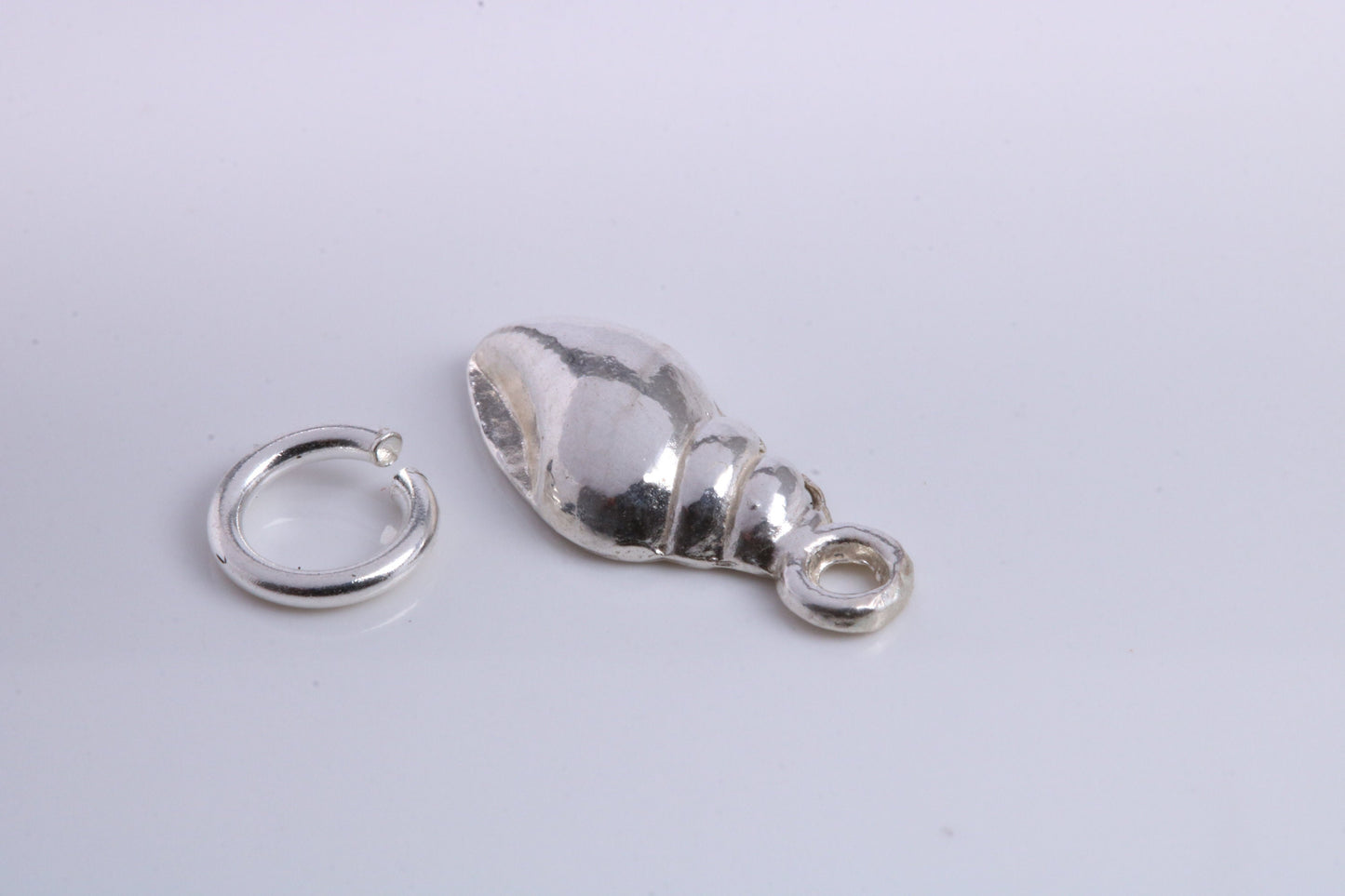 Sea Shell Charm, Traditional Charm, Made from Solid 925 Grade Sterling Silver, Complete with Attachment Link