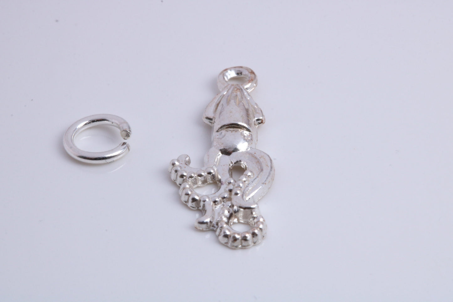 Squid Charm, Traditional Charm, Made from Solid 925 Grade Sterling Silver, Complete with Attachment Link