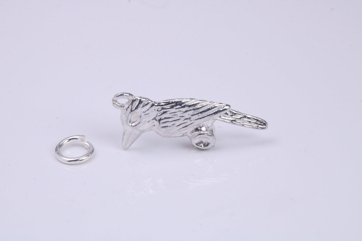 Raven Charm, Traditional Charm, Made from Solid 925 Grade Sterling Silver, Complete with Attachment Link