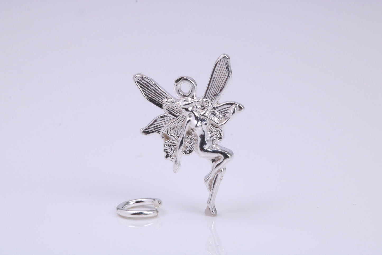 Fairy Charm, Traditional Charm, Made from Solid 925 Grade Sterling Silver, Complete with Attachment Link