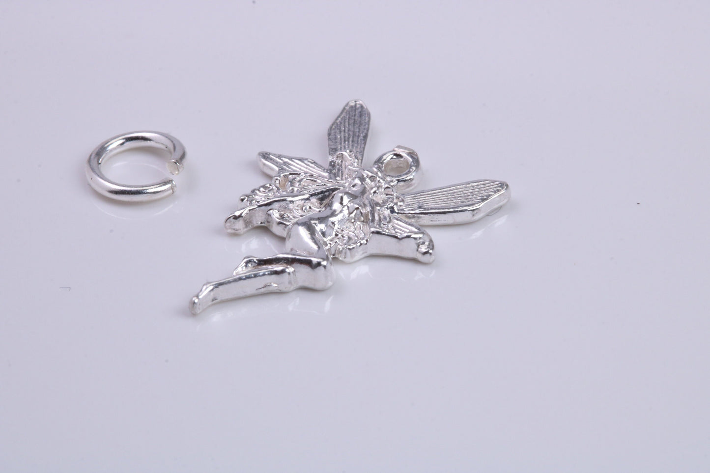 Fairy Charm, Traditional Charm, Made from Solid 925 Grade Sterling Silver, Complete with Attachment Link