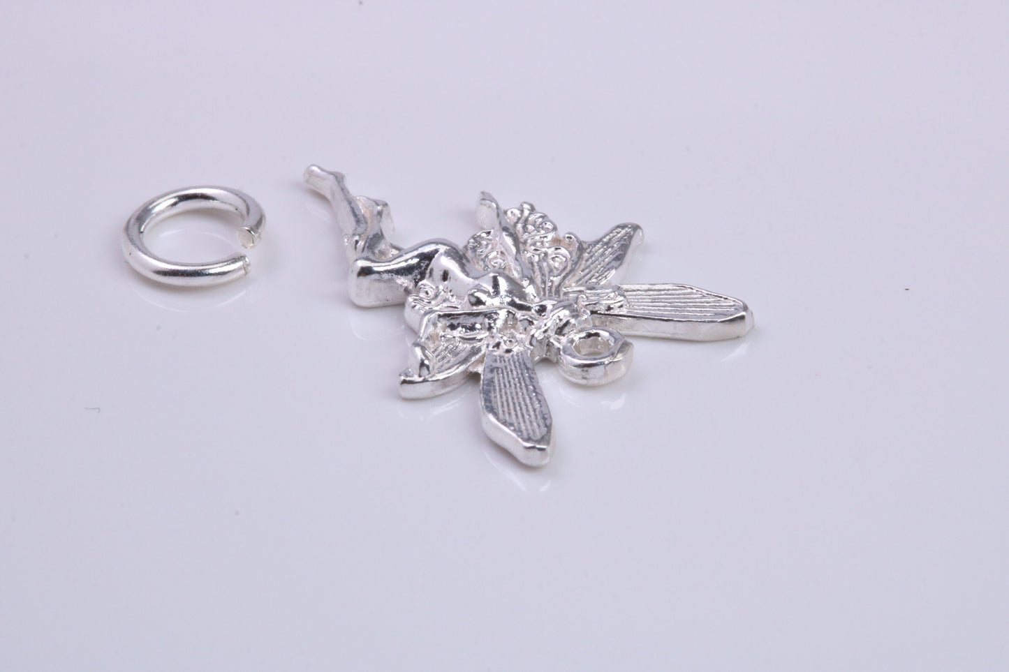 Fairy Charm, Traditional Charm, Made from Solid 925 Grade Sterling Silver, Complete with Attachment Link