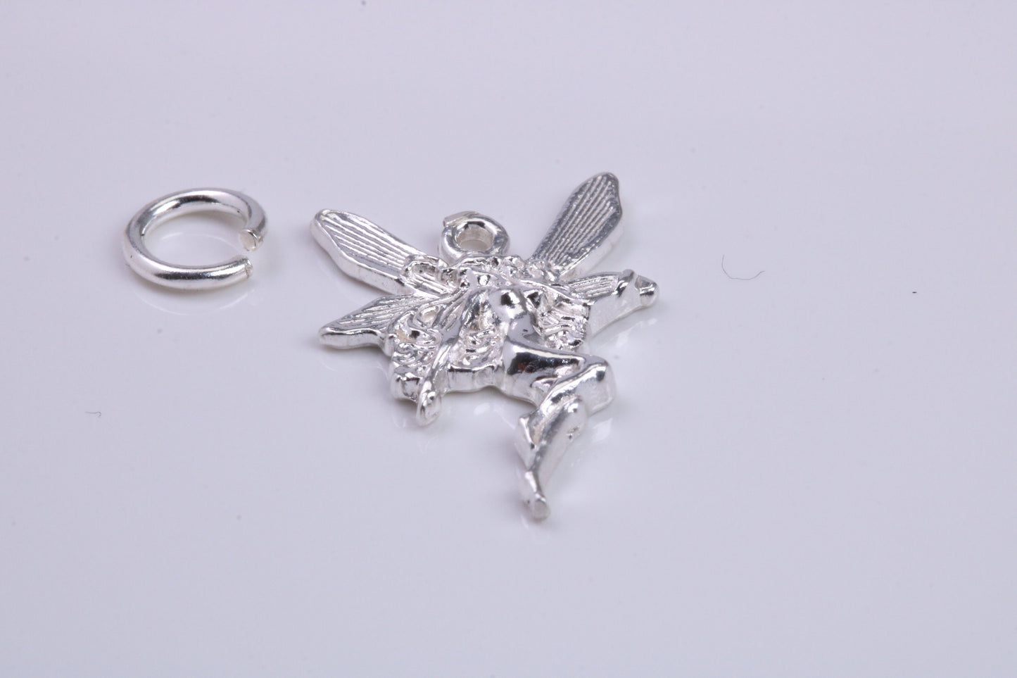 Fairy Charm, Traditional Charm, Made from Solid 925 Grade Sterling Silver, Complete with Attachment Link