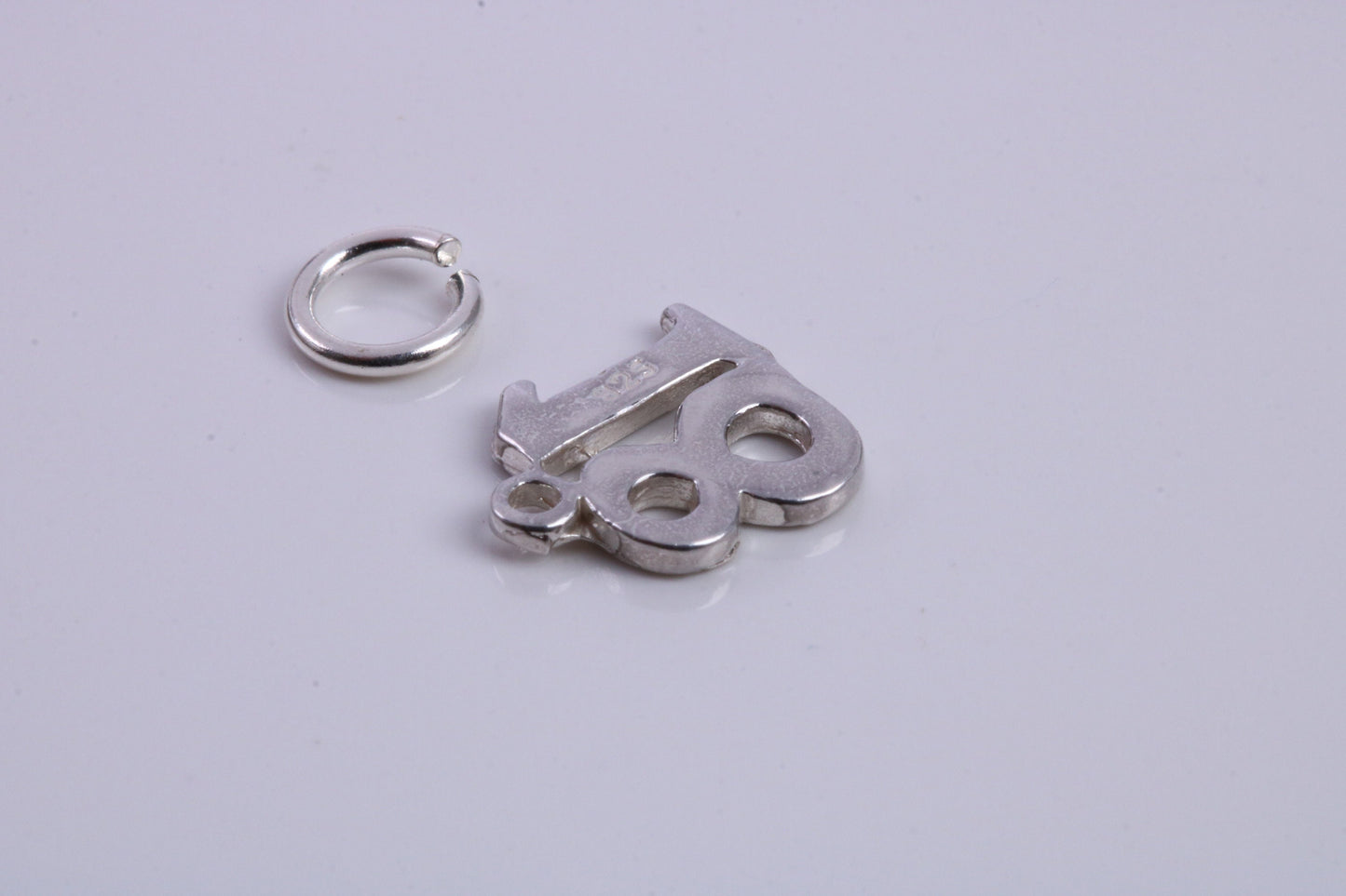 18th Birthday Charm, Traditional Charm, Made from Solid 925 Grade Sterling Silver, Complete with Attachment Link