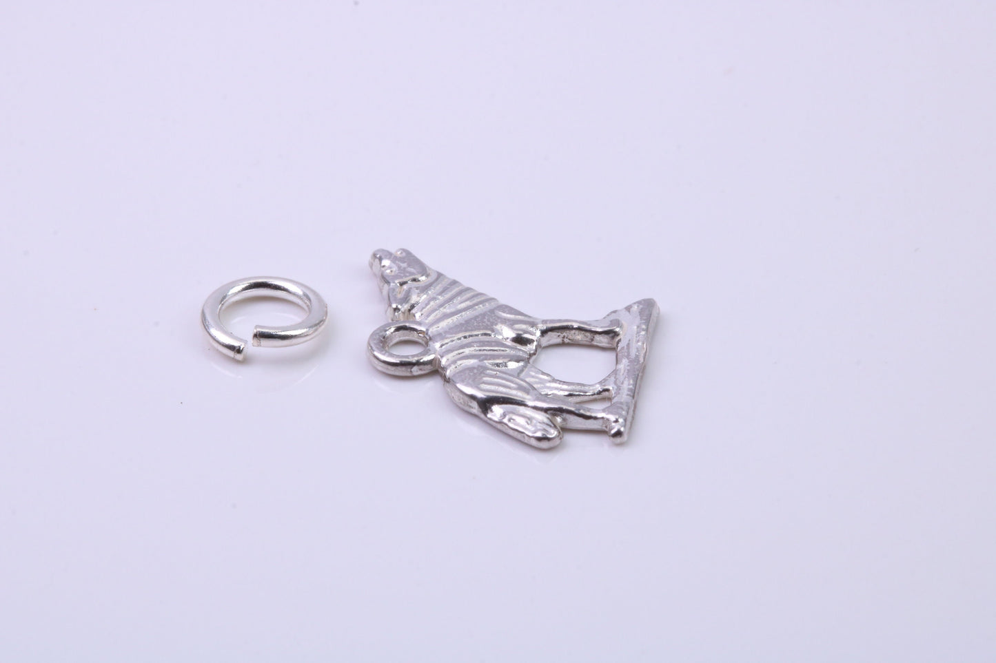 Wolf Charm, Traditional Charm, Made from Solid 925 Grade Sterling Silver, Complete with Attachment Link