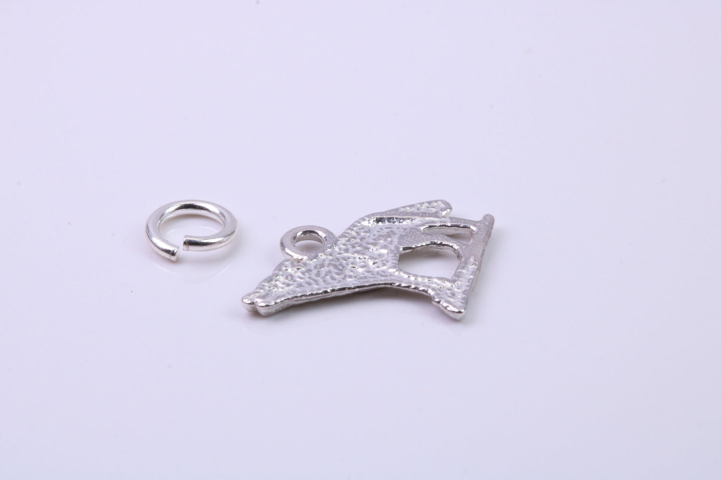 Wolf Charm, Traditional Charm, Made from Solid 925 Grade Sterling Silver, Complete with Attachment Link