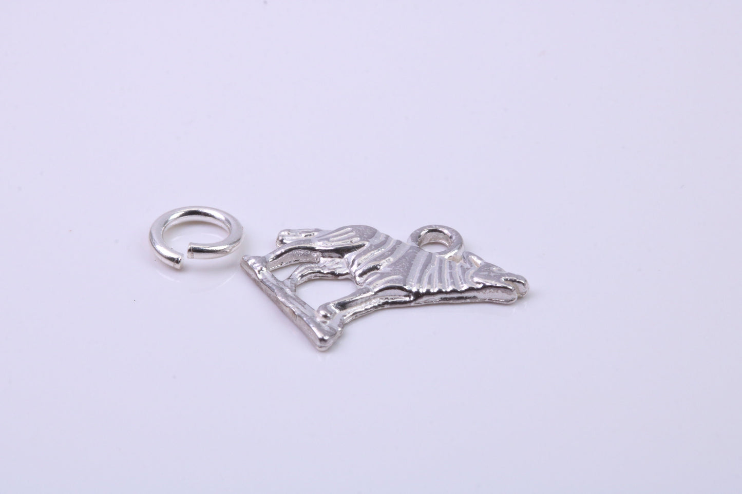 Wolf Charm, Traditional Charm, Made from Solid 925 Grade Sterling Silver, Complete with Attachment Link