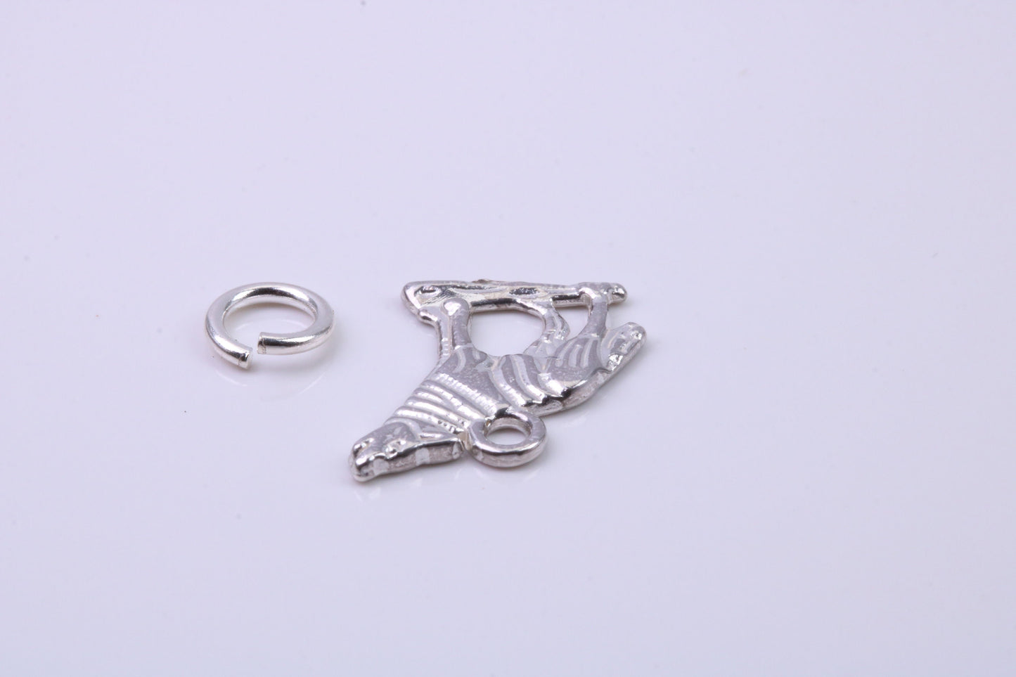 Wolf Charm, Traditional Charm, Made from Solid 925 Grade Sterling Silver, Complete with Attachment Link
