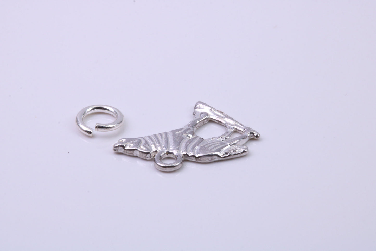 Wolf Charm, Traditional Charm, Made from Solid 925 Grade Sterling Silver, Complete with Attachment Link