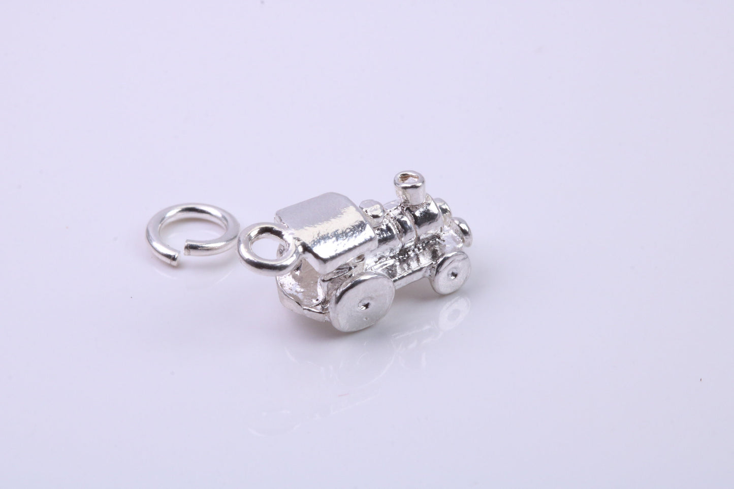 Train Charm, Traditional Charm, Made from Solid 925 Grade Sterling Silver, Complete with Attachment Link