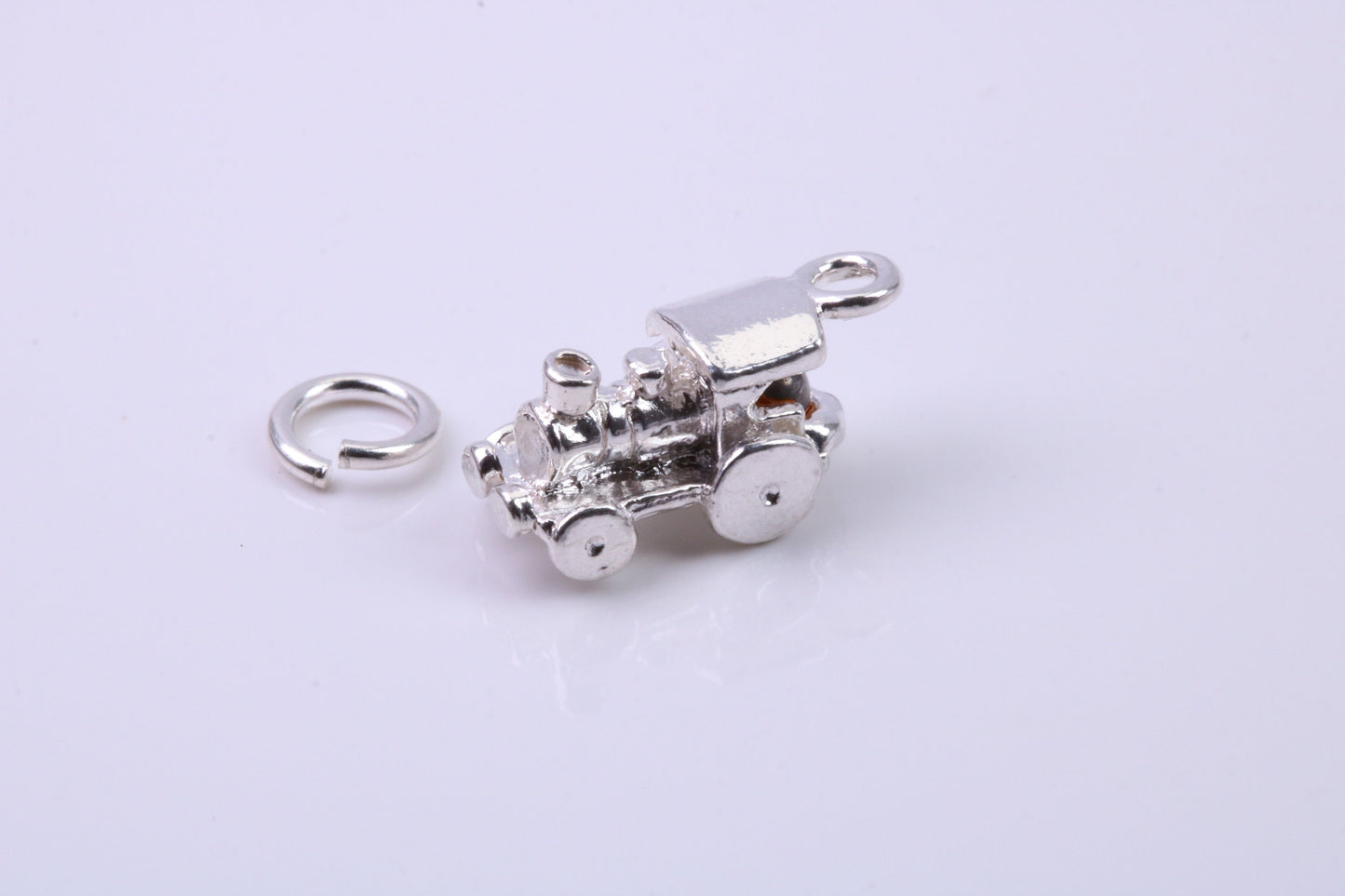 Train Charm, Traditional Charm, Made from Solid 925 Grade Sterling Silver, Complete with Attachment Link