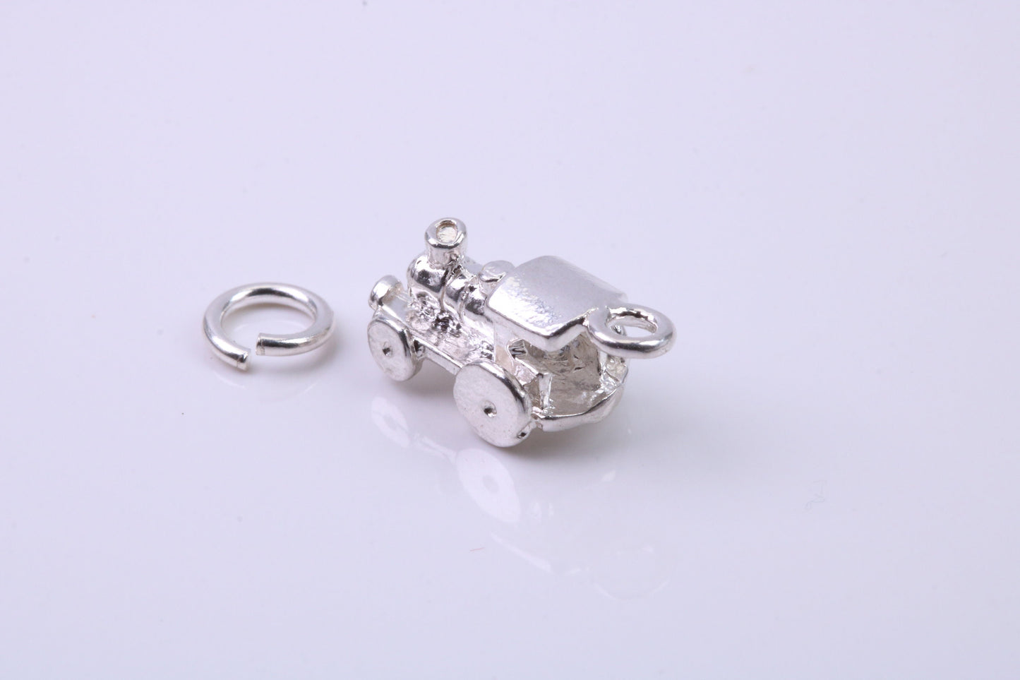Train Charm, Traditional Charm, Made from Solid 925 Grade Sterling Silver, Complete with Attachment Link