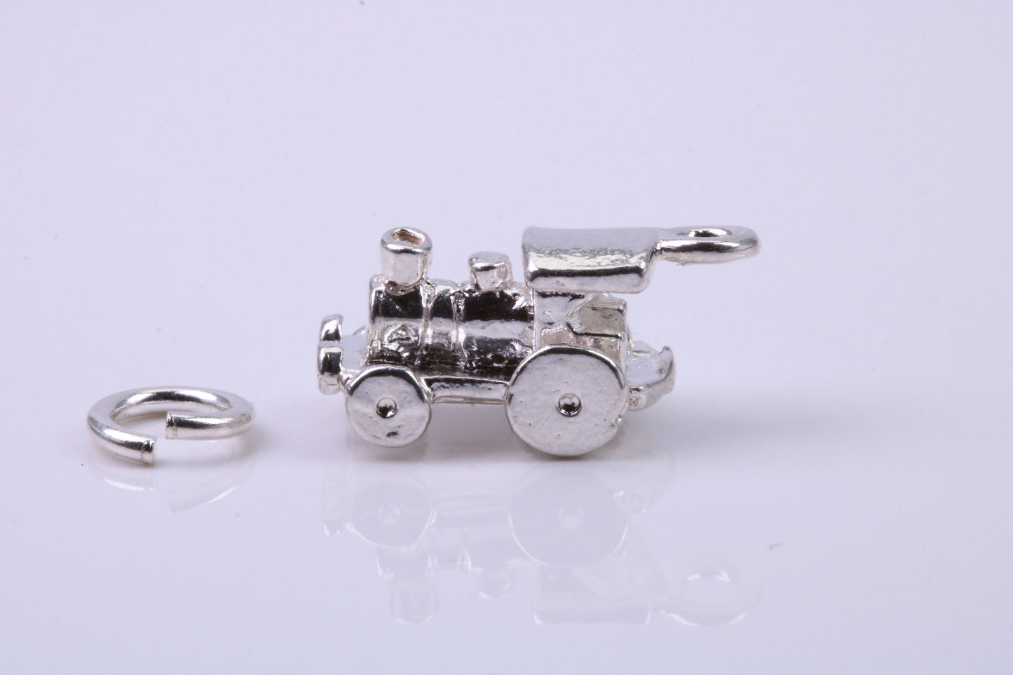 Train Charm, Traditional Charm, Made from Solid 925 Grade Sterling Silver, Complete with Attachment Link