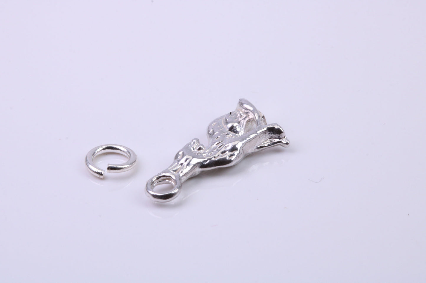 Wolf Charm, Traditional Charm, Made from Solid 925 Grade Sterling Silver, Complete with Attachment Link