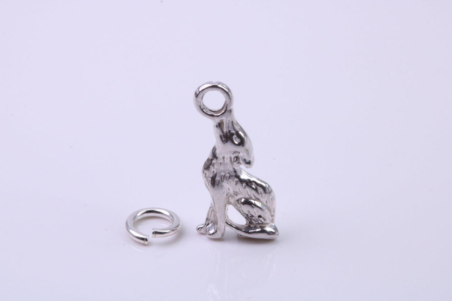 Wolf Charm, Traditional Charm, Made from Solid 925 Grade Sterling Silver, Complete with Attachment Link