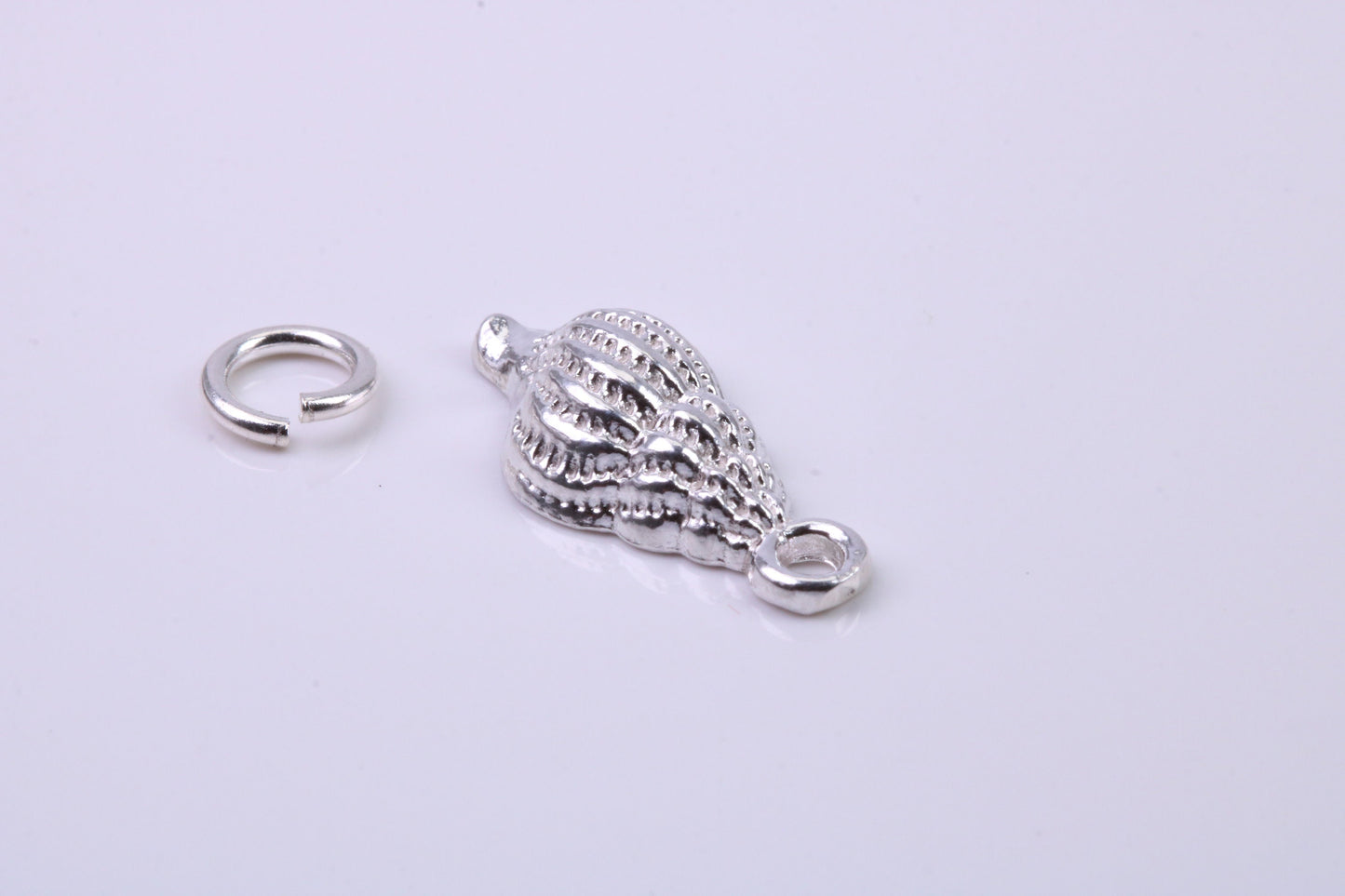 Sea Shell Charm, Traditional Charm, Made from Solid 925 Grade Sterling Silver, Complete with Attachment Link