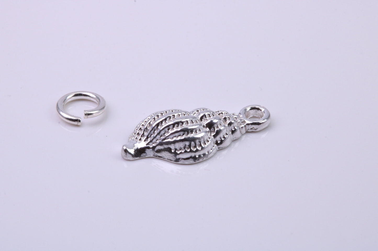 Sea Shell Charm, Traditional Charm, Made from Solid 925 Grade Sterling Silver, Complete with Attachment Link