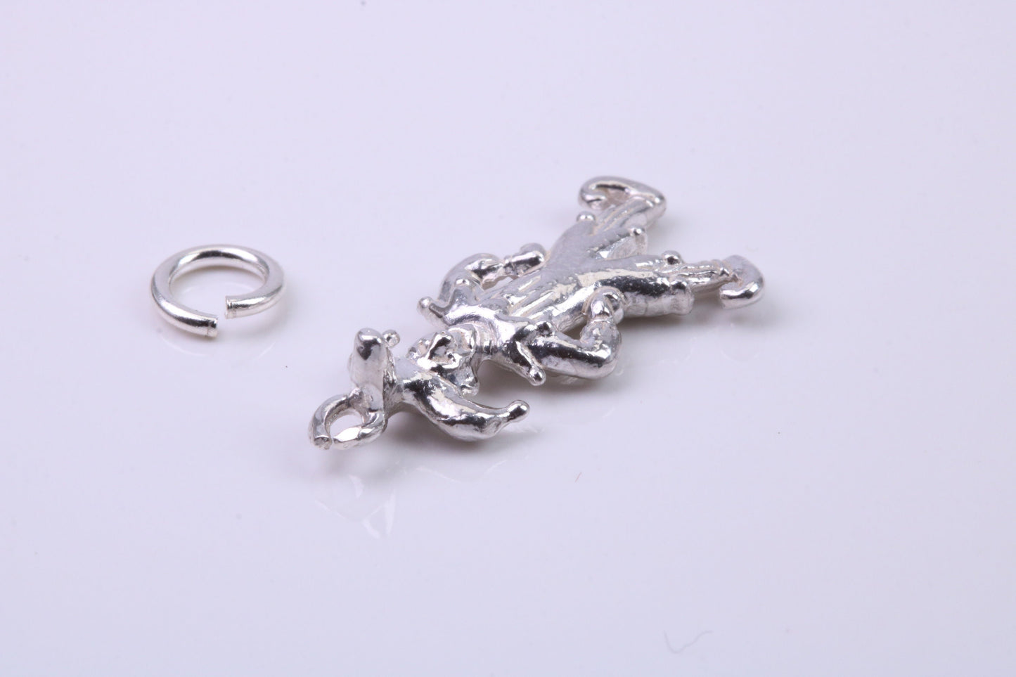 Jester Charm, Traditional Charm, Made from Solid 925 Grade Sterling Silver, Complete with Attachment Link
