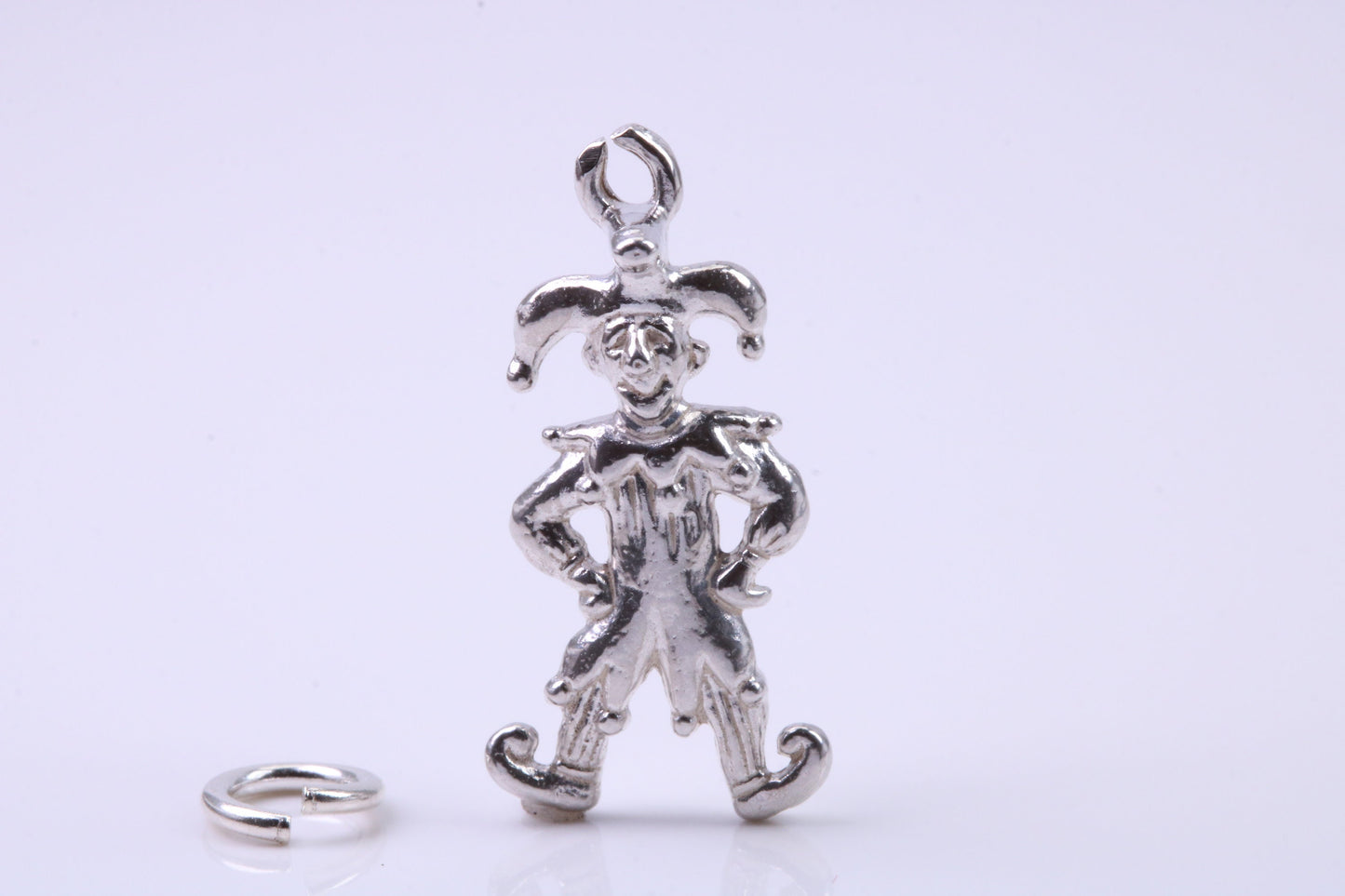 Jester Charm, Traditional Charm, Made from Solid 925 Grade Sterling Silver, Complete with Attachment Link