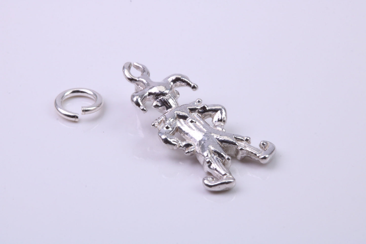Jester Charm, Traditional Charm, Made from Solid 925 Grade Sterling Silver, Complete with Attachment Link