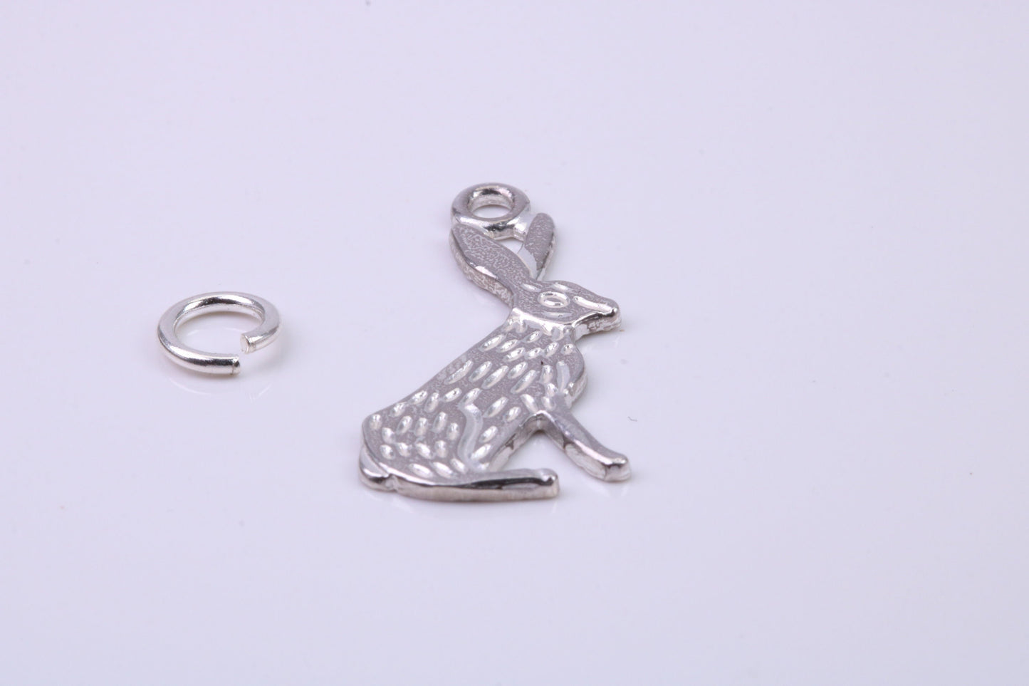 Hare Charm, Traditional Charm, Made from Solid 925 Grade Sterling Silver, Complete with Attachment Link