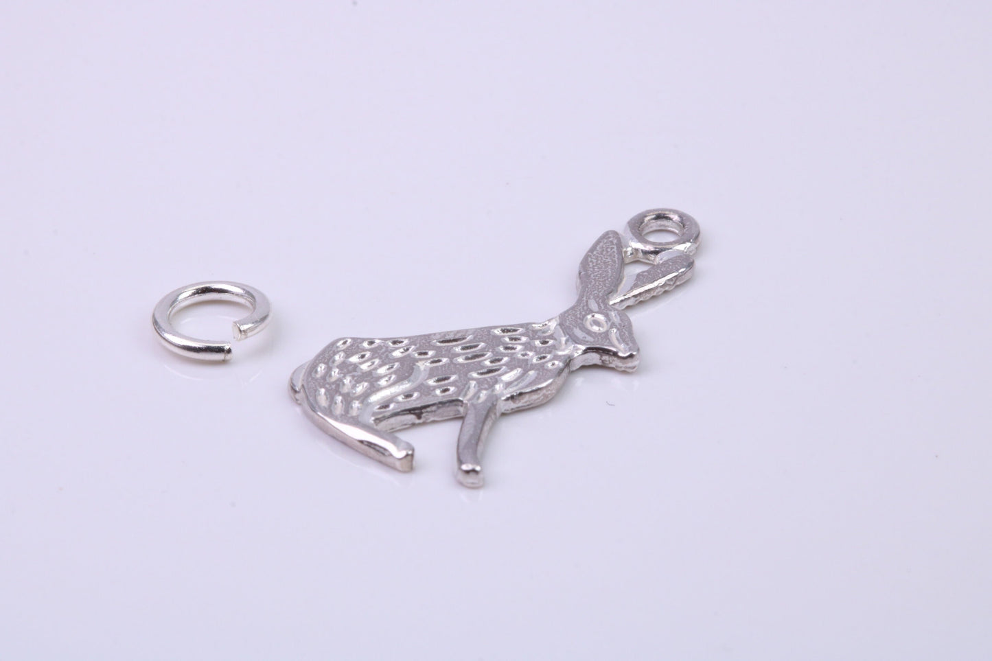 Hare Charm, Traditional Charm, Made from Solid 925 Grade Sterling Silver, Complete with Attachment Link