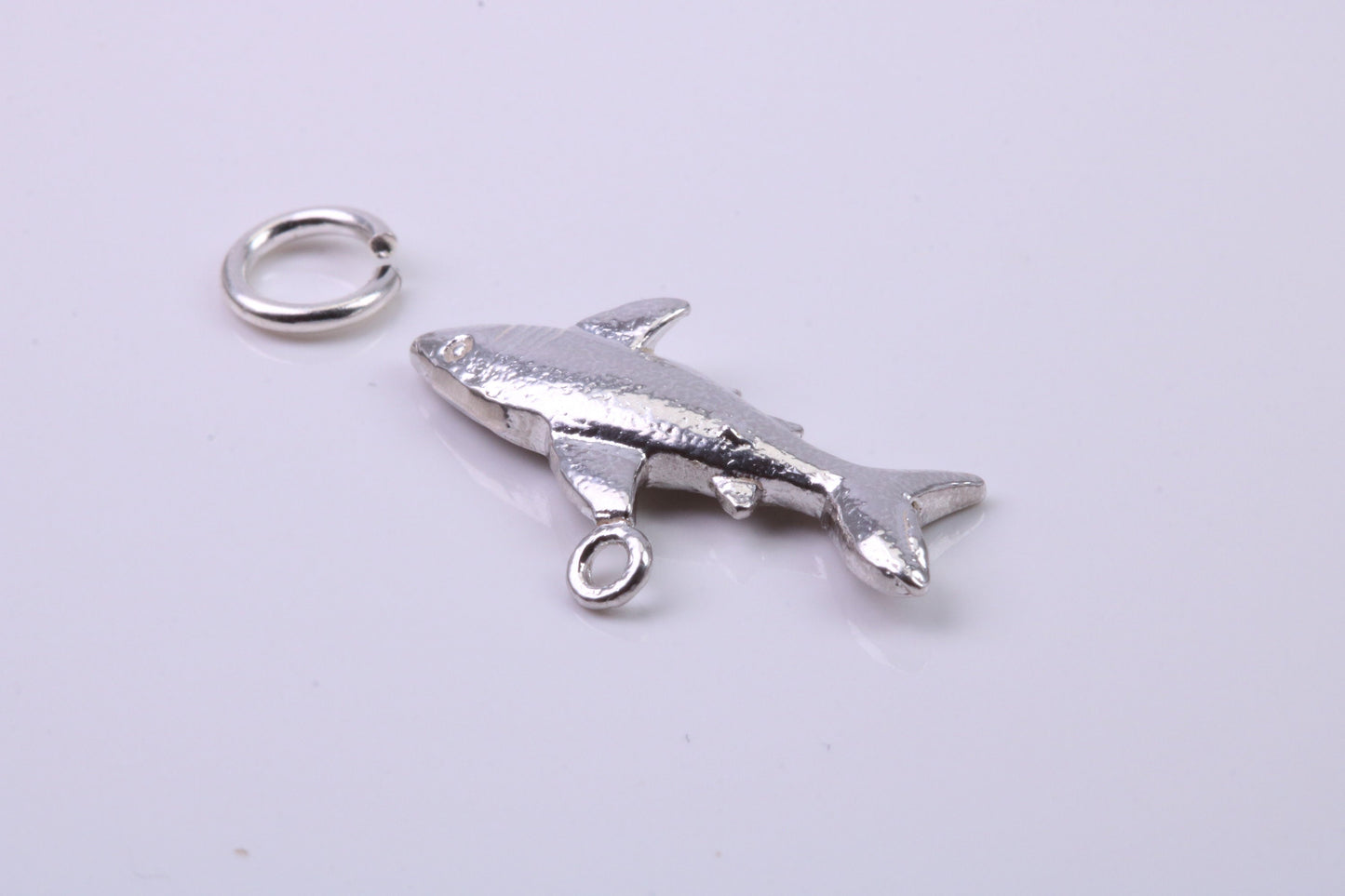 Shark Charm, Traditional Charm, Made from Solid 925 Grade Sterling Silver, Complete with Attachment Link