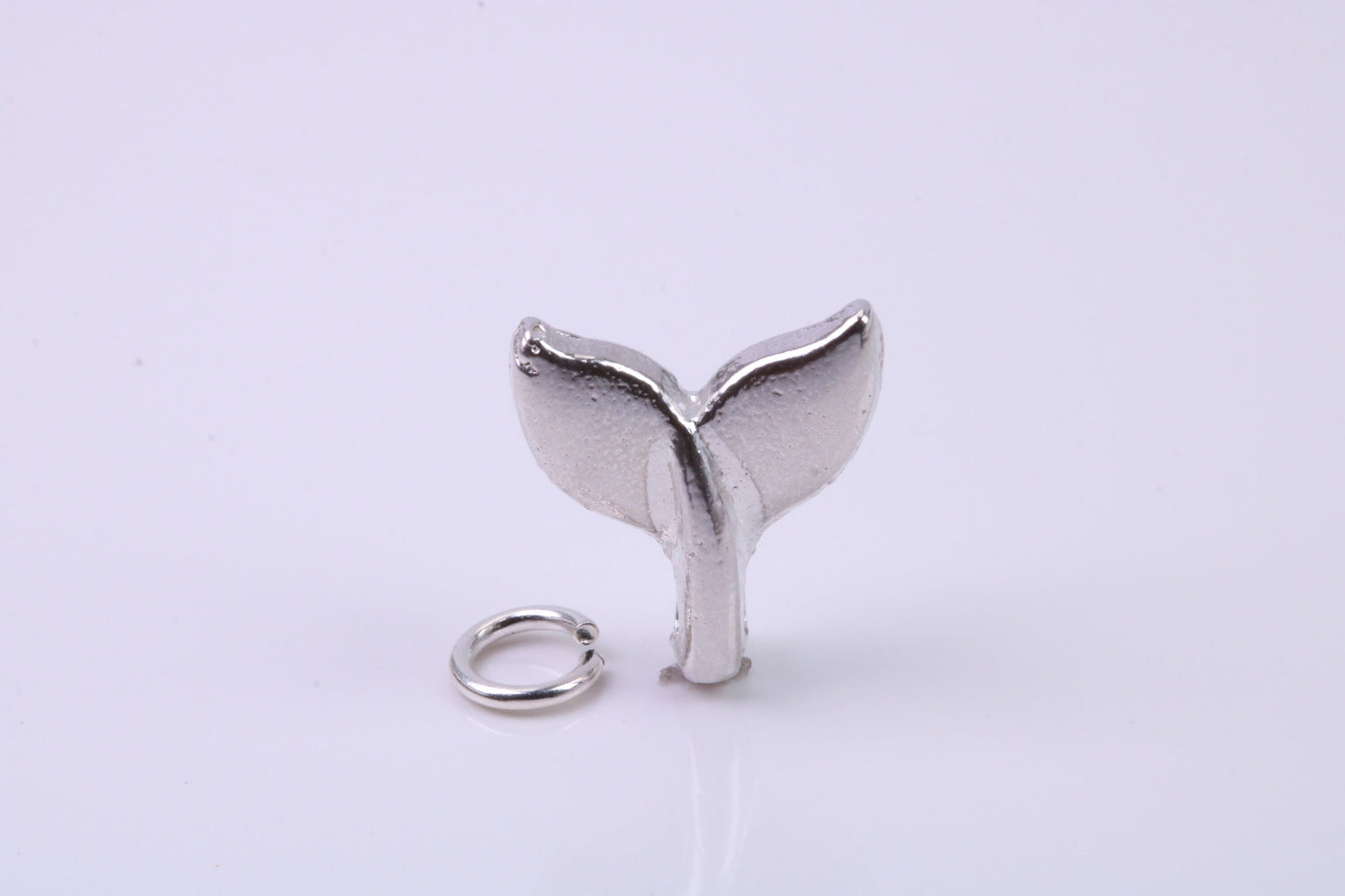 Whale Tale Charm, Traditional Charm, Made from Solid 925 Grade Sterling Silver, Complete with Attachment Link