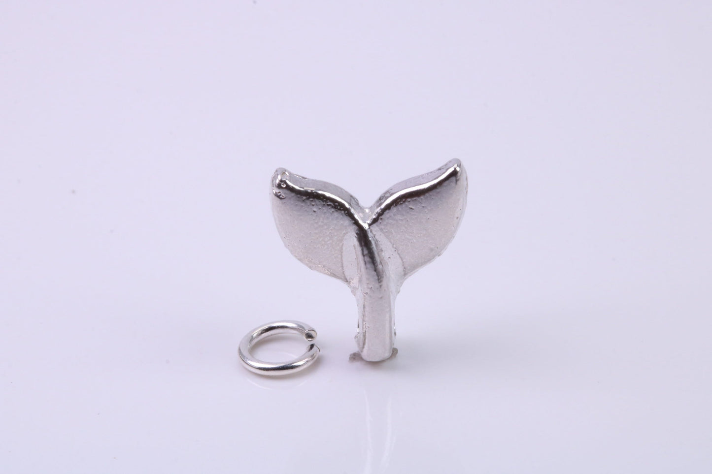 Whale Tail Charm, Traditional Charm, Made from Solid 925 Grade Sterling Silver, Complete with Attachment Link