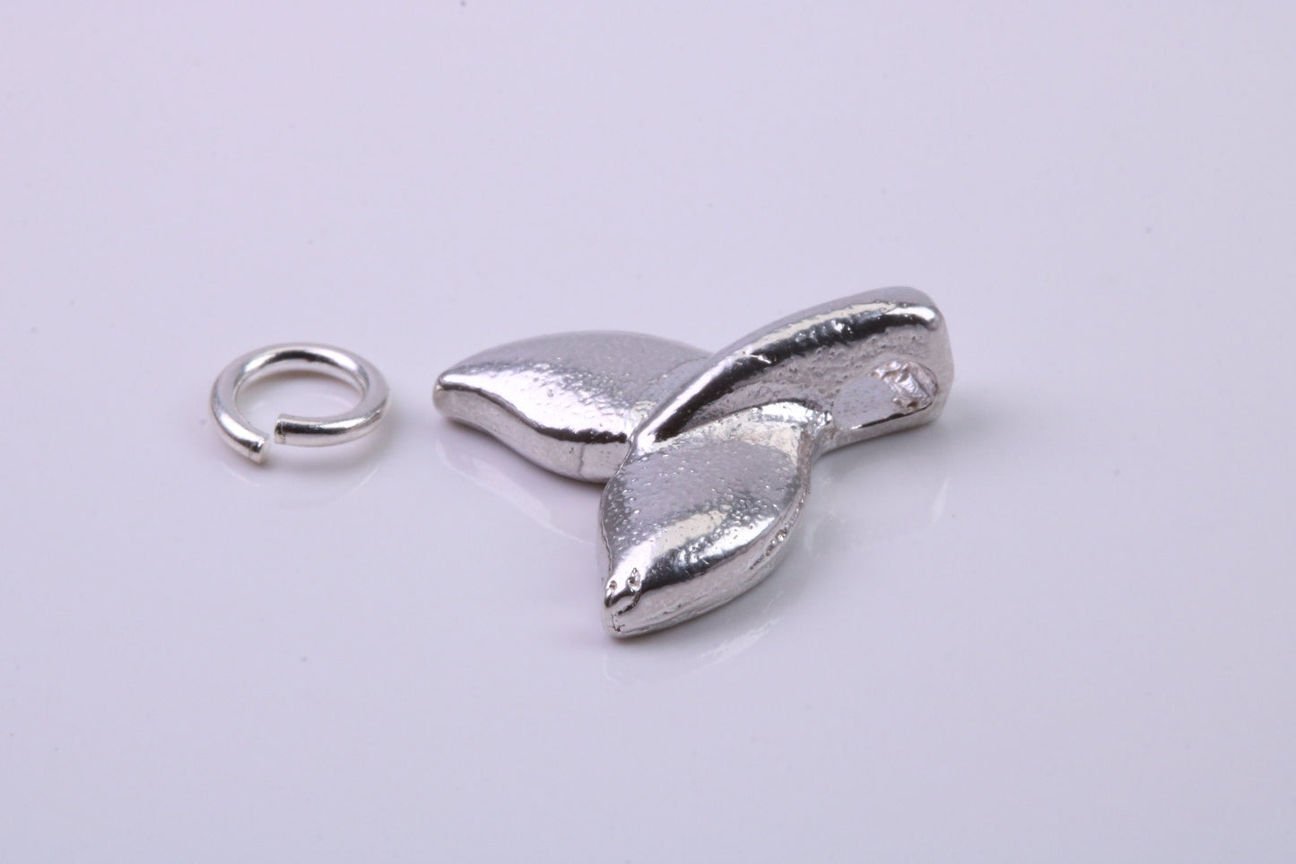 Whale Tail Charm, Traditional Charm, Made from Solid 925 Grade Sterling Silver, Complete with Attachment Link