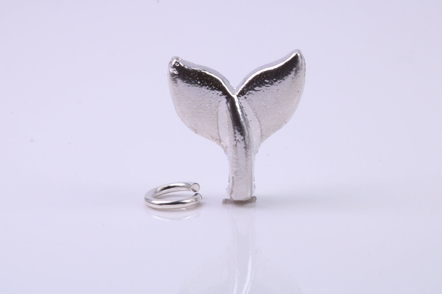 Whale Tale Charm, Traditional Charm, Made from Solid 925 Grade Sterling Silver, Complete with Attachment Link