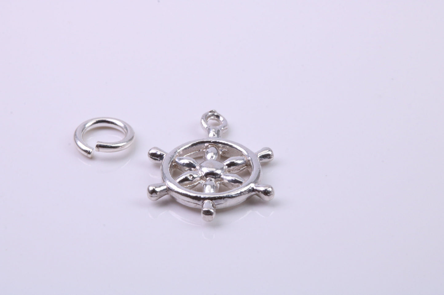 Helm Charm, Traditional Charm, Made from Solid 925 Grade Sterling Silver, Complete with Attachment Link