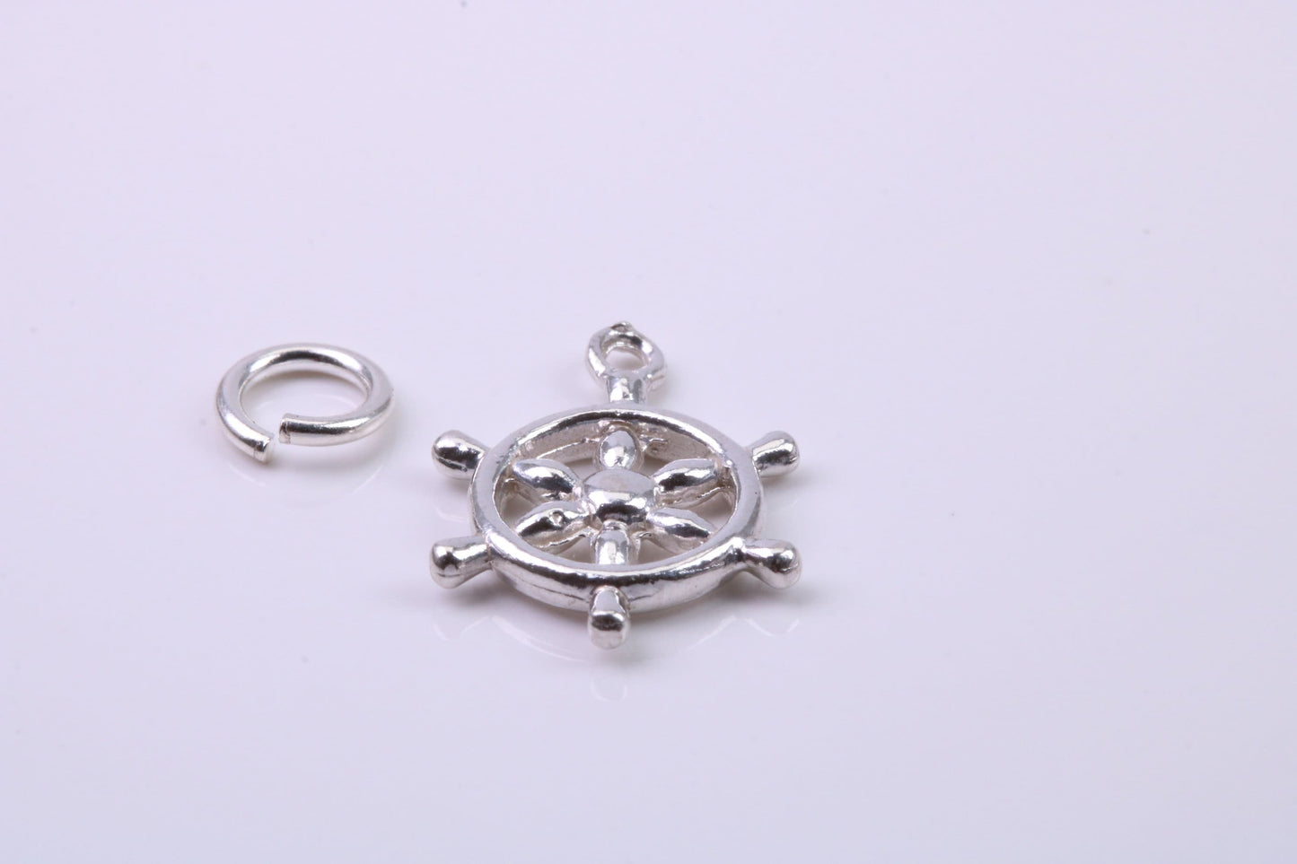 Helm Charm, Traditional Charm, Made from Solid 925 Grade Sterling Silver, Complete with Attachment Link