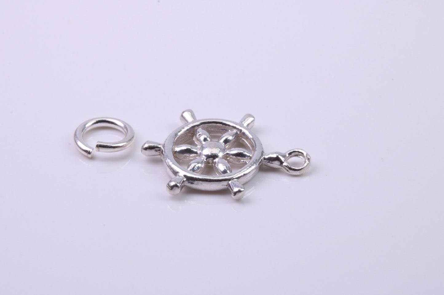 Helm Charm, Traditional Charm, Made from Solid 925 Grade Sterling Silver, Complete with Attachment Link