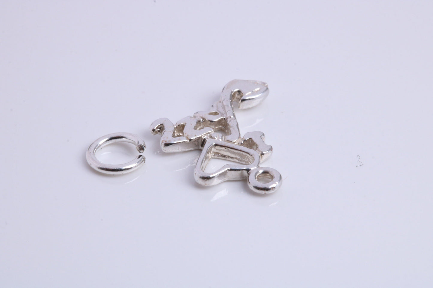 Love Jazz Charm, Traditional Charm, Made from Solid 925 Grade Sterling Silver, Complete with Attachment Link