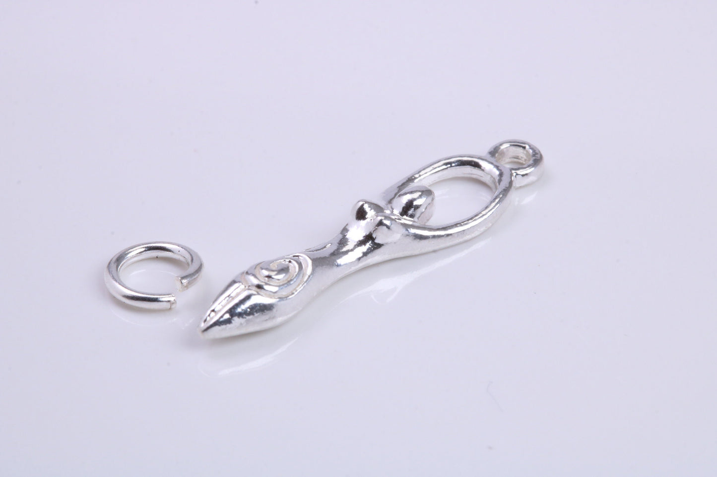 Spiral Goddess Charm, Traditional Charm, Made from Solid 925 Grade Sterling Silver, Complete with Attachment Link