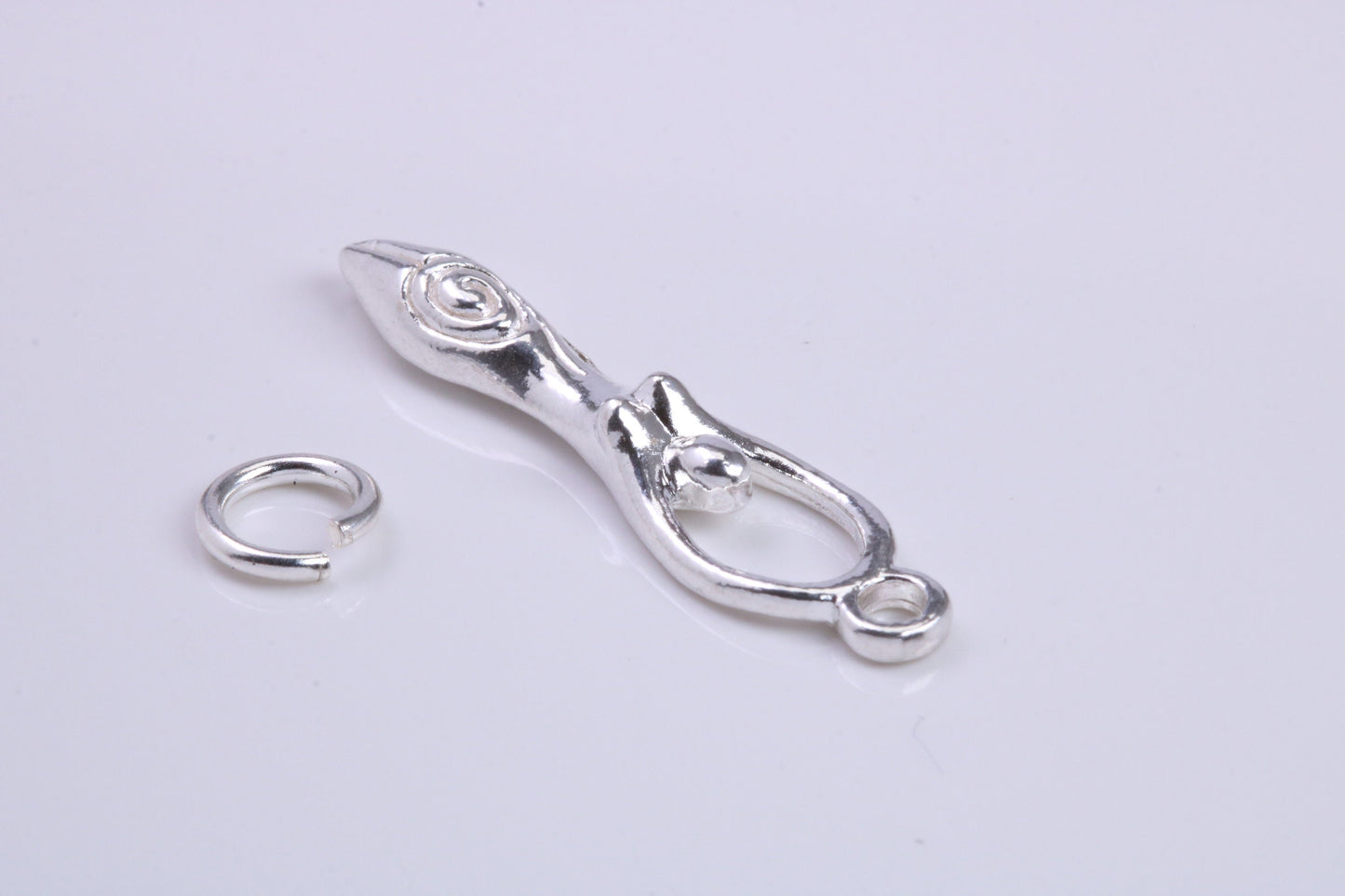 Spiral Goddess Charm, Traditional Charm, Made from Solid 925 Grade Sterling Silver, Complete with Attachment Link