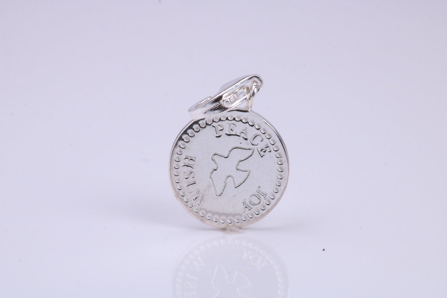 Peace, Joy and Wish Charm, Traditional Charm, Made from Solid 925 Grade Sterling Silver, Complete with Attachment Link