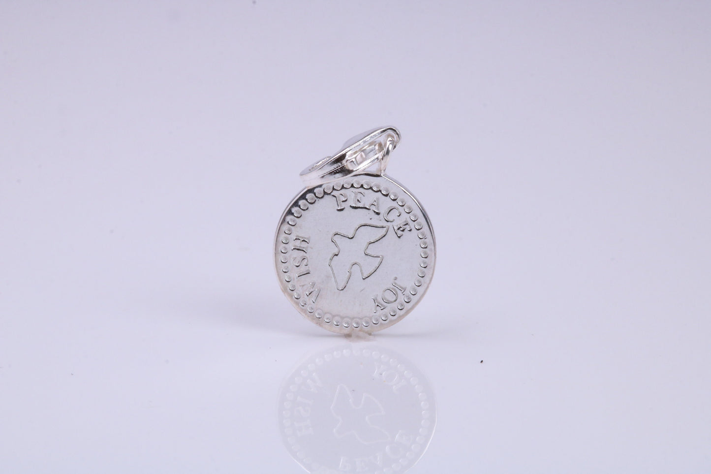 Peace, Joy and Wish Charm, Traditional Charm, Made from Solid 925 Grade Sterling Silver, Complete with Attachment Link