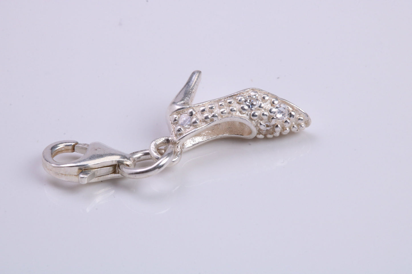 Stiletto Charm, Traditional Charm, Made from Solid 925 Grade Sterling Silver, Complete with Attachment Link